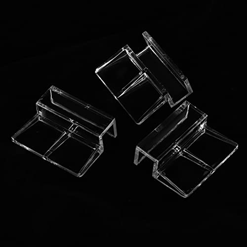 Pssopp 20Pcs Aquarium Glass Cover Clip Acrylic Universal Lid Clips for Rimless Aquariums Clear Color Acrylic Aquarium Glass Cover Holder(8mm)