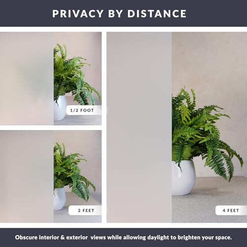 White Frost Light Effects Window Privacy Film by Artscape - Decorative Frosted Glass Design, Static Cling, Indoor and Outdoor Privacy, Light Control, Leaves No Residue - 17.72 x 72 Inch - color: White Frost, size: 17.72" x 72"