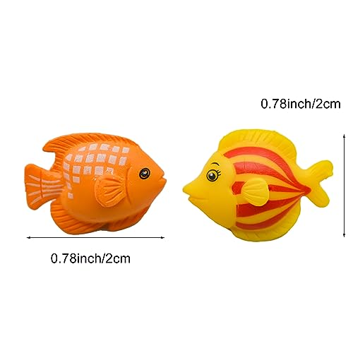 20Pcs Mini Sea Fish Figurines 1inch Miniature Ocean Life Figures Cartoon Resin Cake Toppers for DIY Fairy Garden Moss Landscape Terrarium Crafts Easter Birthday Gift (Random Style)