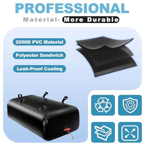 GHOSOONE 1400 L/370 Gal Water Bladder Tank, Foldable Portable Water Storage Container, Emergency Water Bag for RV, Truck Bed, Fire Prevention, Drought Resistance, Black - color: Black, size: 370Gal/1400L
