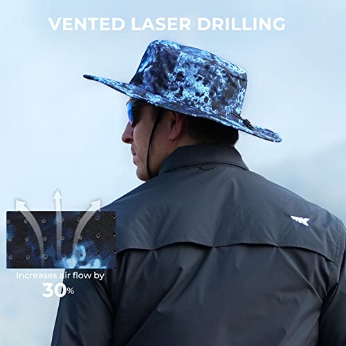 KastKing Sol Armis UPF 50 Boonie Hat - Sun Protection Hat, Fishing Hat, Beach & Hiking Hat, Paddling - color: K: Calypso, size: Laser-vented Design