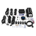 12V Solenoid Valve Air Ride Suspension manifold 8-Valve With 10-Button Wireless Remote Controller, equipped with Five Display Air Pressure Gauge Blue - color: Blue Gauge