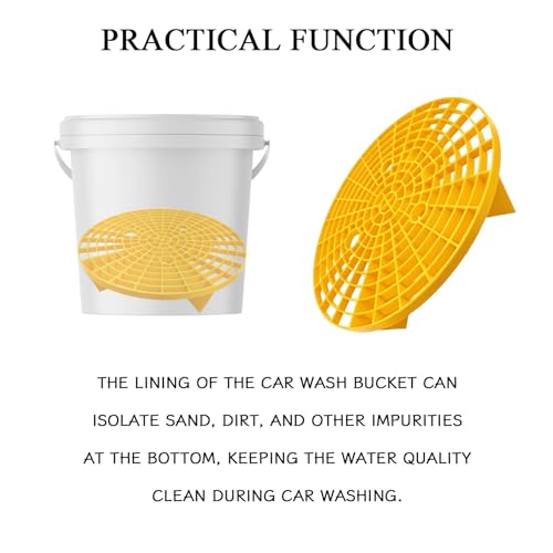 2 PCS Car Wash Bucket Insert Dirt Guard, Grit Trap Dirt Lock Filter for 3-5 Gallon 12 Inch Buckets, Automotive Detailing Wash Tool for to Prevent Swirl Marks (Black+Yellow) - color: Black,Yellow