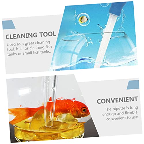 Yardwe 3pcs Convenient Aquarium Clean Pipettes Feces for Fish Tank Practical Siphon Dropper Scale for Water Changes and Cleaning Tasks - color: Blue, size: 29x5cm