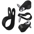 mankk 100PCS 3/8 Inch Rope Light Clips P-Style Mounting Clips Plastic Cable Clamps with Compatible Stainless Steel Pan Head Phillips Screws for Wire Management M-032-BK-LS - size: 100 Pack 3/8Inch