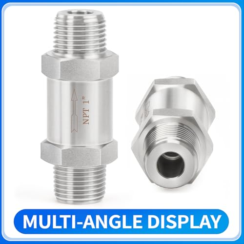 ChillWaves 304 Stainless Steel In-Line Split Check Valve 1" NPT Male Thread, One-Way Non-return Check Valve for Backflow Prevention(1-PACK) - size: 1" MNPT, style: Split Check Valve