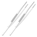 2 PCS 12 Inch Stainless Steel Tweezers, with Straight Round Blunt Serrated Tip, 1/16 Inch Thickness Stainless Steel, Multipurpose Daily Garden Home Lab Craft Repairing Tool - size: 12"L(1/16"T)