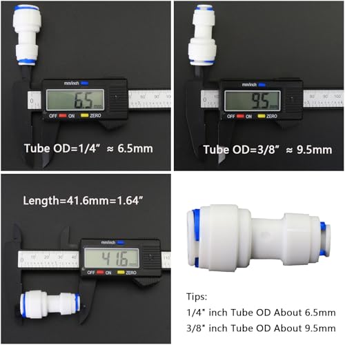 Water purifier adapter, 1/4" x 3/8" pipe quick connector, outer diameter 1/4 to 3/8 inch quick push plastic pipe connector, suitable for reverse osmosis filtration RODI system 5PCS - style: 1/4 to 3/8 quick connect straight through