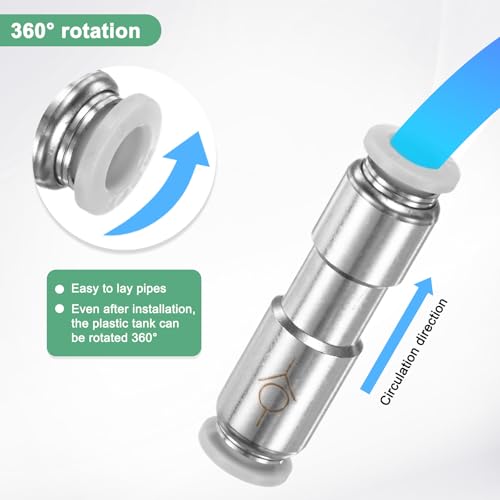 M METERXITY 2-Pack 6/25 Inch OD Tube Push to Connect One Way Check Valve Nickel Plated Brass & Plastic Inline Air Pneumatic Check Valve for Air/Gas [Gray White] - color: Gray White, size: 6mm OD