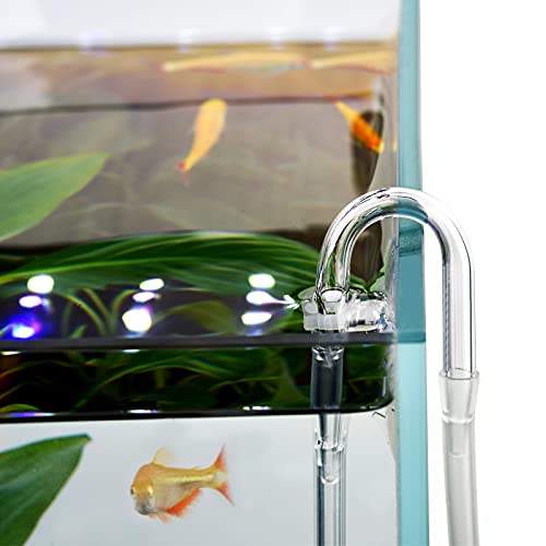 WEAVERBIRD U Shape CO2 Diffuser Aquarium Fish Tank Spacing 0.59" (15mm) Carbon Dioxide Regulator Check Glass Tube