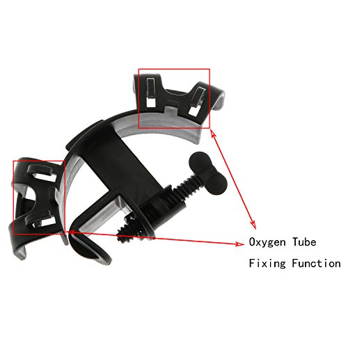 2pcs Aquarium Water Tube Clamp Adjustable Plastic Fish Tank Pipe Holder Fixed Clips(Black)