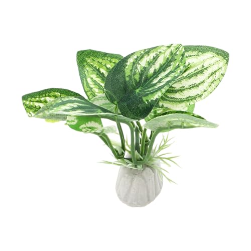 4pcs Green Silk Aquarium Plants, Realistic Artificial Plants for Betta Fish Tank, 7cm x 3.2cm 2.2cm, Plastic, Spiky, Natural/Realistic, Aquarium Plant