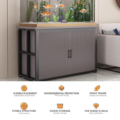 Tropical Fish Tank Stand Cabinet - Durable Floor-Standing Reptile Rack, Carbon Steel Frame, Eco-Friendly Storage Solution for Home, Office & Pet Shops. - color: Black, size: 70x40cm/27.6x15.7in