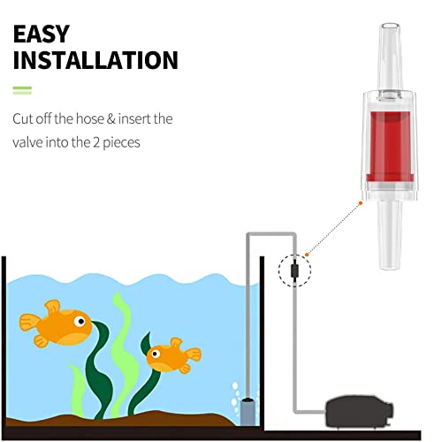 Pawfly 6 PCS Aquarium Check Valves and 20 Pack Aquarium Suction Cup Clips for Standard 3/16 Inch Airline Tubing Fish Tank Accessories for Aeration Setup