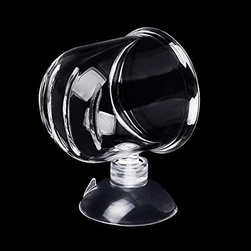WEAVERBIRD Aquarium Crystal Glass Cone Feeder Red Worm Fish Tank Plant Shrimp Feeder Punch Cup Fish Feeding Cup with Suction Cup, 2 Pack