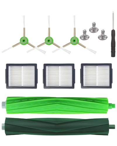Replacement Parts for iRobot Roomba, Rubber Brush, Filter & Side Brush Kit | Perfect Fit, Easy Install, Dual Rubber Brushes, Deep Clean, 3-Stage HEPA Captures Microparticles, Floor-Safe, Anti-Tangle