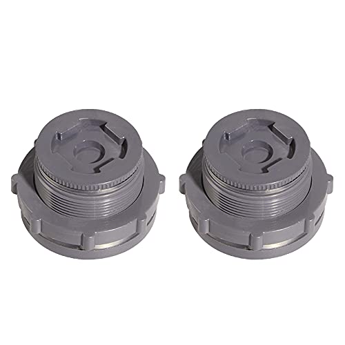 Ququyi 1.25 Inch PVC Bulkhead Water Tank Connector Adapter Fitting with Plugs Thru-Bulk Pipe Fitting for Rain Barrels, Aquariums, Ponds(Set of 2) - size: 1.25"-2pcs
