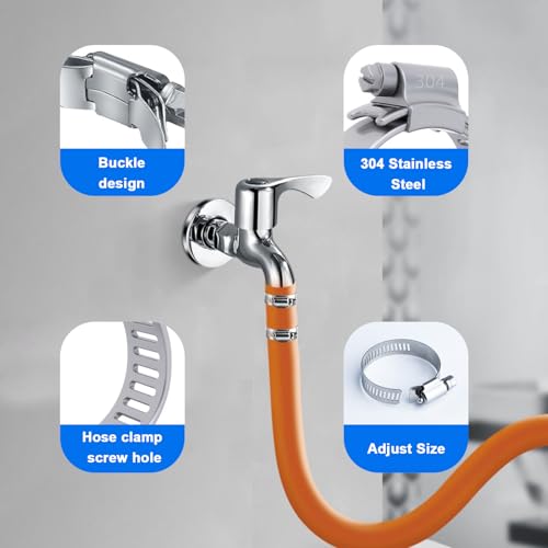 304 Stainless Steel Hose Clamps Assortment Kit, 62Pcs 1/4-2 in (6-38mm) Adjustable Worm Gear Pipe Hose Clamps, Automotive, Washing Machine, Mechanical - size: 62 pcs (1/4'' - 1-1/2'')