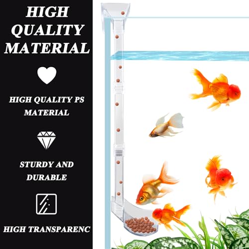 Shrimp Feeder Tube and Dish Set - Aquarium Fish Feeder with Feeding Ring and Cleaning Brush - Prevent Food Scattering
