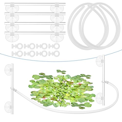2 Pcs Aquarium Floating Plant Corral, Floating Plant Fence for Aquarium Accessories, Separates Floating Plants, Auto-Adjusts Height with Water Level, Suitable for All Floating Plants and Aquariums.