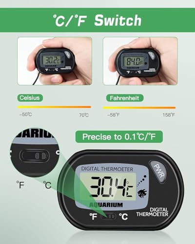 Petbank LCD Digital Aquarium Thermometer Fish Tank Water Terrarium Temperature - style: 1 Pack