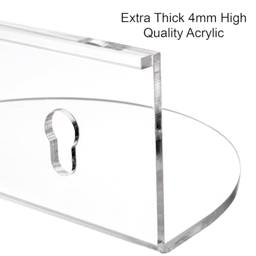 4 Pack Window Plant Floating Shelf, Suction Cup Shelf for Fish Tank, Acrylic Ledge Plants Holder Window Sill Extender for Indoor Plants, Micro Greens, Succulents, Herb Pots (Semicircular)