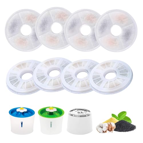 Cat Water Fountain Filter, Pet Fountain Filters Replacement for 3L Flower Cat Drinking Fountain,8 Pack Cat Fountain Filter Replacement - color: 8 Pack