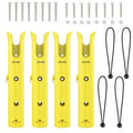 Aventik Tube Fishing Rod Holder Bracket Wall Mounted Boat Side Mount Tool Holder Tube Links with Screws 1/2/3/4/6 Pole Tube Fishing Rod Holders - color: 4-Pole Yellow