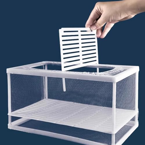 2PCS Protective Aquariums Breeding Cage Netting Nursery Tanks with Suction Cup for Fry Rearing and Secure Observation Fish Breeding Box with Suction Cup - color: Upgrade small