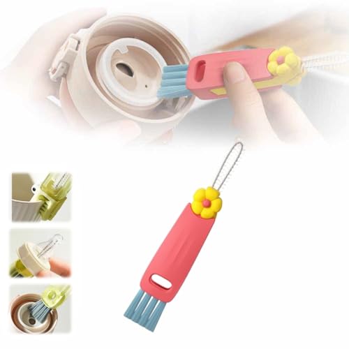 3 in 1 Cup Lid Cleaning Brush, 2024 Upgrade Crevice Cleaning Brush Set for Baby Bottle Gap Tight Spaces Cup, 3 in 1 Multifunctional Cleaning Brush Portable Cup Lid Cleaner with Brush (C1) - color: C1