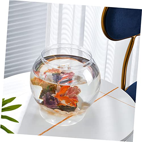 3pcs Goldfish Bowl Household Fish Tank Fish Bowl Fish Bowls Round Glass Vase Clear Glass Vases Glass Flower Vases Delicate Fish Bowl Fish Living Tank Desktop - size: 12.5X12.5X10.5CM