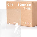 GPI - 10" x 12" 1 Gallon Zip Bags, 1000 Count, 2 Mil, Clear Plastic Reclosable Poly Baggies, with Resealable Zip Top Lock. for A4 Letter Size Paper, Apparel, Clothing, Food, Home & Office Supplies. - size: 10" x 12"