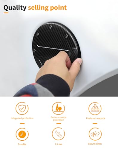 Hoolcar ABS Fuel Gas Filler Tank Door Cap Cover Fit for 2009-2014 Ford F-150 Gas Tank Cap Lid Housing Fuel Filler Door Cover Trim Exterior Accessories, Carbon fiber - color: Carbon fiber, size: For F150 2009-2014