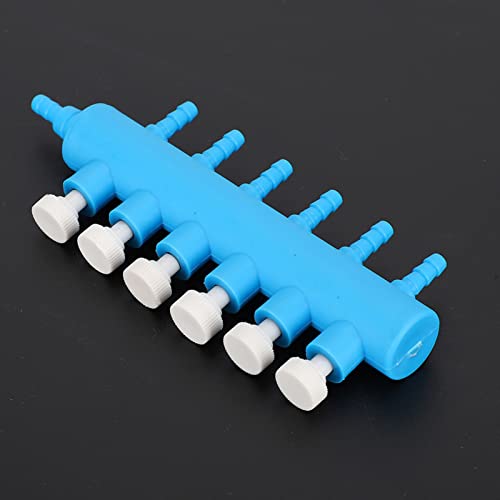 Fishtank Air Splitter, 2pcs Aquarium Air Flowing Control Lever Valve Pipe Distributor Aquarium Oxygen Pump Adapter Accessory 4 Way Outlet Fish Tank Air Splitter (One Minute six) - size: One minute six, style: One minute six