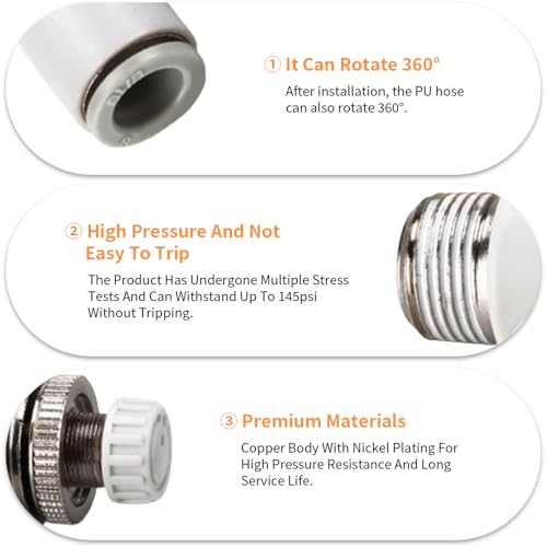 5Pcs Push to Connect Air Flow Control Valve, White 5/16in Tube OD x 3/8" Male Thread 90 Degree Elbow Speed Control Valve Pneumatic Connector Quick Fittings - size: Male Thread G3/8 x White (5pcs)