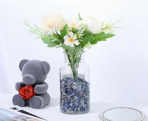 LAIDANLA Lapis Lazuli 1lb Crystal Polished Tumbled Stones Irregular Shaped Crystal Chips Bulk Natural Gemstone Aquarium Gravel Rocks Vase Filler Fish Tank Gravel Home Decoration - color: Lapis Lazuli, size: 1 Pound-（0.28"-0.35"）