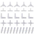 NGe 30 Pieces 4mm/ 3/16" OD Plastic Aquarium Air Line Tubing Connector Splitter, T/Y/L/Cross Shape and 2 Way Connector, for 4mm/ 3/16" ID Air Hose