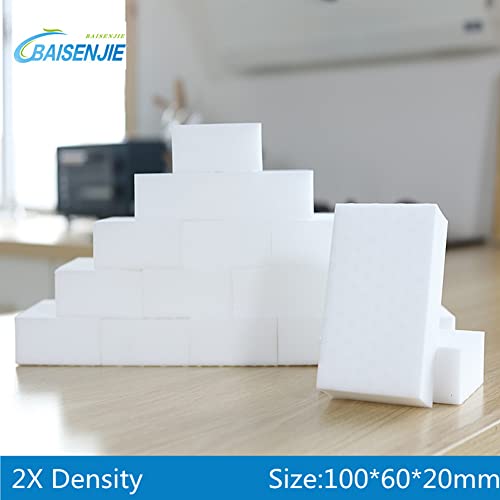 Magic Sponges Eraser,50PCS 2X Density Melamine Sponge Foam Cleaner for Bathtub, Floor, Baseboard, Bathroom, Wall,Kitchen,Furniture (50PCS (2X Density) - color: 50pcs (2x Density)