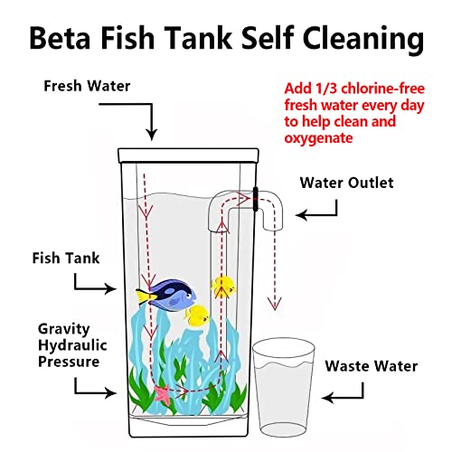 Betta Fish Tank, 360 Aquarium with LED Light, 1 Gallon Fish Bowl, Small Fish Tank Starters Kit, Beta Fish Tank Aautomatic Cleaning as Desktop Decoration for Office Home Room Decor