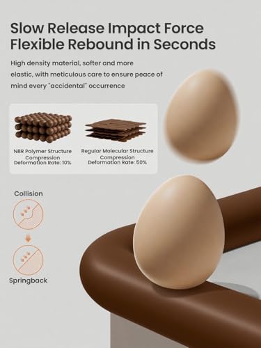 Baby Proof Edge Corner Protector, 16.4FT 0.47''Th L-Shape Furniture Corner & Edge Safety Bumper with 10 Corners, Pre-Taped, Soft NBR Rubber Foam Desk Edge Cushion Wall Corner Protector (Coffee) - color: Dark Brown, size: 0.47''Th (16.4ft)