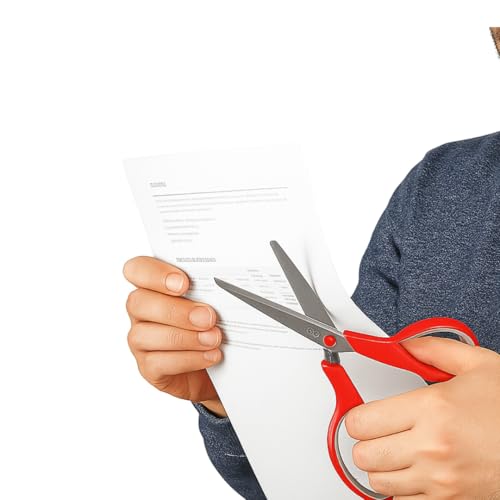 KUTZ 8.5" Comfort-Handle Office Scissors | Large Finger Holes | Extra Sharp Stainless Steel Blades - size: 8.5"
