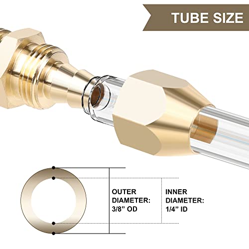4PCS Solid Brass Reusable Fittings For 1/4-Inch ID PU Polyurethane Hose, Air Hose Splicer End Repair Fittings