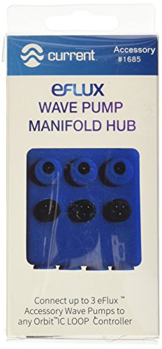 Current USA eFlux Wave Pump Blue Manifold HUB (Connects Up to 3 eFlux Wave Pumps) Control LOOP Pumps LED Indicator Light, IC Protection, Blue Silicone Splash Guard (1685)