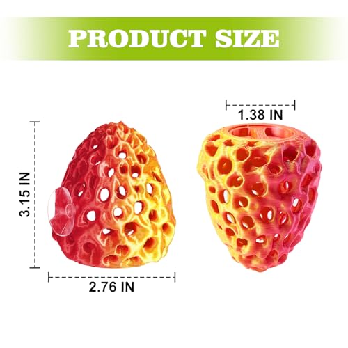 Shrimp Dome Hide, Shrimp Hides for Aquarium, Betta Fish Hideout with Suction Cup, Betta Habitat Tank Ornament Accessories, Aquarium Decor for Small Fish Guppy Hiding Resting (Lid Gold Red) - color: Gold Red Gradient with Lid