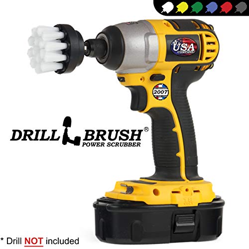 Cleaning Supplies - Scrub Brush - Car Detailing Products - Detailing Brush - Wheel Brush - Carpet Cleaner - Upholstery Cleaner - Drill Brush - Soft Bristle Brush - Aluminum - Car Cleaning Detail Brush - color: White