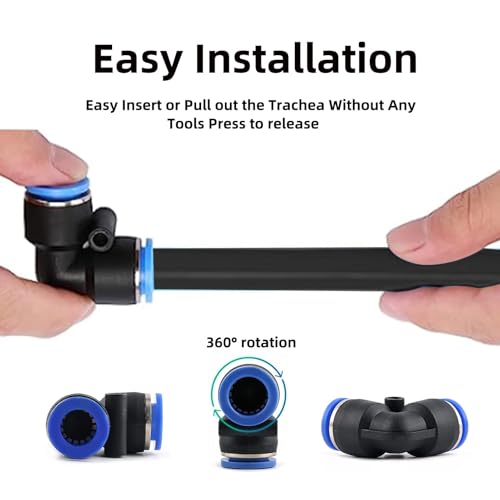 FORNAX Air Line Kit with14-Piece Air Push To Connect Kit, 100ft 1/2 inch OD Nylon Tubing, Air Piping System Industrial Type Quick Connect Coupler and Plug