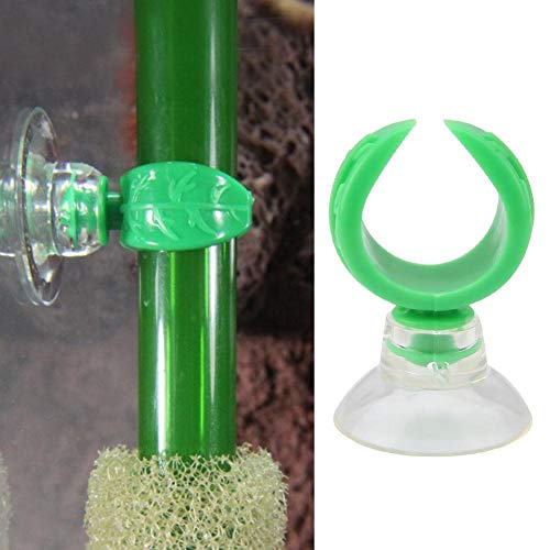 TOPINCN Aquarium Fish Hose Clamp, Suction Cup Clips Airline Tube Holders Clamps Fish Tube Light Sucker Holders Aquarium Suction Cups for Tubing (Green L)