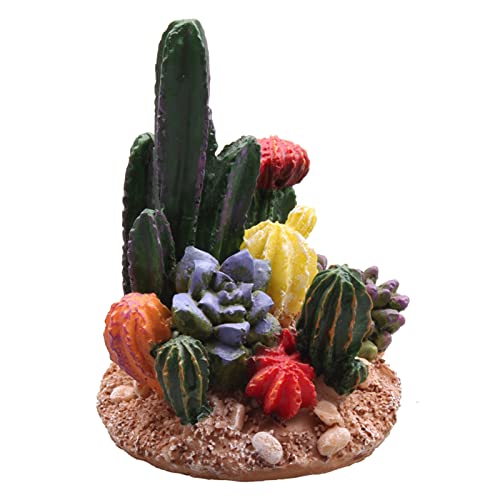 Succulents Cactus Plant Fish Tank Decorations Desert Oasis Decor Sculpture Collection Reptile Turtle Lizard Spider Tanks Terrarium Figurine Statue Décor Ornament Pet - color: Cactus