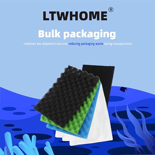 Value Pack of Large DIY Poly Coarse Fine Foam Filter Pads Set for Aquarium Pond(Pack of 7)