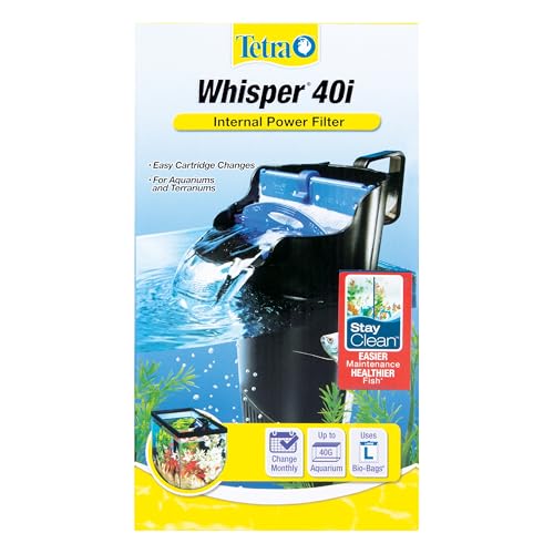 Tetra Whisper Internal Power Filter, Large Bio-Bag Filter Cartridges, 3-Stage Filtration, 20-40 gal - size: 20 - 40 Gallons